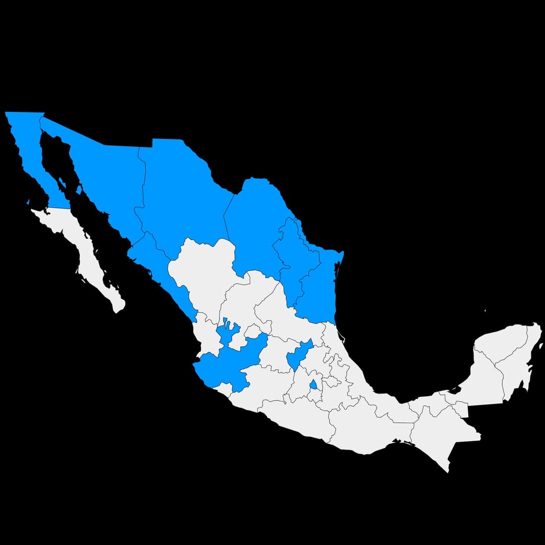 AZVIR service coverage map Mexico